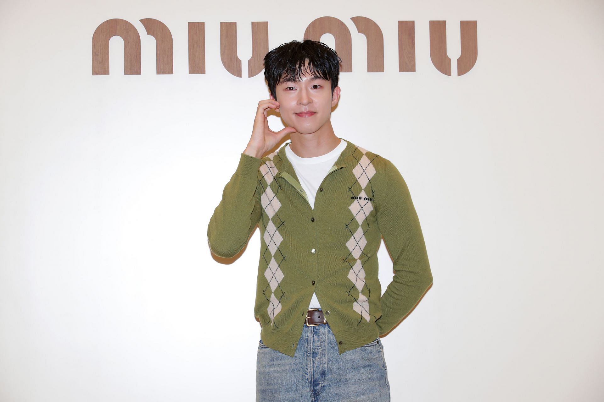 Hong Kyung attends the Miu Miu "Miu Balmoral" pop-up store opening